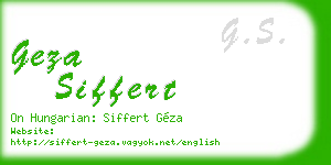 geza siffert business card