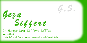 geza siffert business card